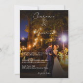 Modern Couple Danseren belicht foto bruiloft Kaart (Voorkant)