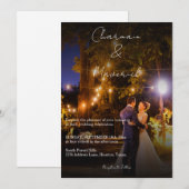 Modern Couple Danseren belicht foto bruiloft Kaart (Voorkant / Achterkant)