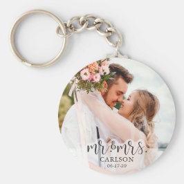 Modern Couple Foto Mr en Mrs. Sleutelhanger