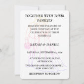 Modern Couple Line Art Wedding Invitation | Rustic Kaart (Voorkant)