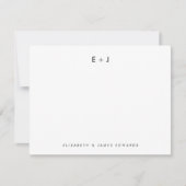 Modern Couple Monogram Initials Personalized Notitiekaartje (Voorkant)