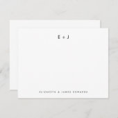 Modern Couple Monogram Initials Personalized Notitiekaartje (Voorkant / Achterkant)