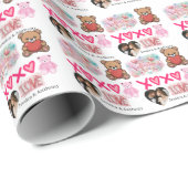 Modern Couple Name and Photo Valentines Day  Cadeaupapier (Rol Hoek)