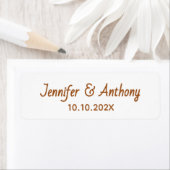 Modern Couple Names & Date Wedding - Bronze Etiket (Insitu)