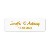 Modern Couple Names & Date Wedding - Gold Etiket (Voorkant)