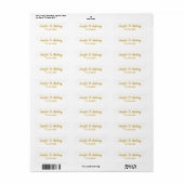 Modern Couple Names & Date Wedding - Gold Etiket (Full Sheet)
