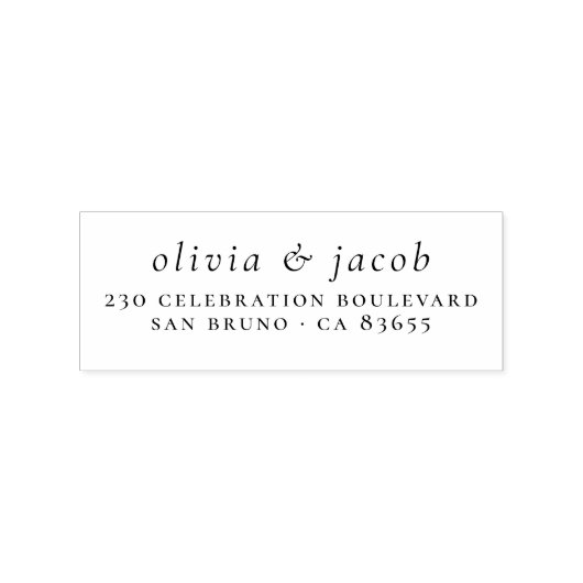 Modern Couple Names Simple Typography Wedding Rubberstempel (Afrduk)
