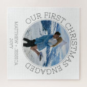 Modern Couple Photo Our First Christmas Engaged Legpuzzel (Horizontaal)