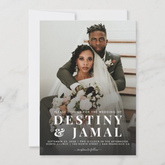 Modern Couple Photo Wedding Kaart (Voorkant)