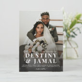 Modern Couple Photo Wedding Kaart (Staand voorkant)