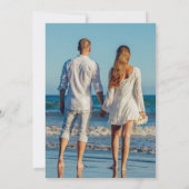 Modern Couple Photo White Overlay Wedding Kaart (Achterkant)