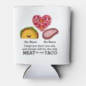 Modern Couple taco en vleesliefhebbers op aangepas Blikjeskoeler (Voorkant)