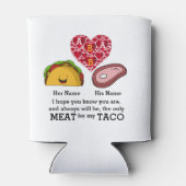 Modern Couple taco en vleesliefhebbers op aangepas Blikjeskoeler (Achterkant)