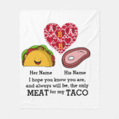 Modern Couple taco en vleesliefhebbers op aangepas Fleece Deken (Voorkant)