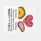 Modern Couple taco en vleesliefhebbers op aangepas Fleece Deken (Voorkant (Horizontaal))