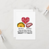 Modern Couple taco en vleesliefhebbers op aangepas Kaart (Voorkant / Achterkant in situ)