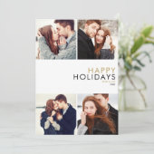 Modern Couples 4 Foto Collage Kerstmis Feestdagenkaart (Staand voorkant)