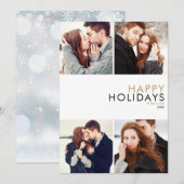 Modern Couples 4 Foto Collage Kerstmis Feestdagenkaart (Voorkant / Achterkant)