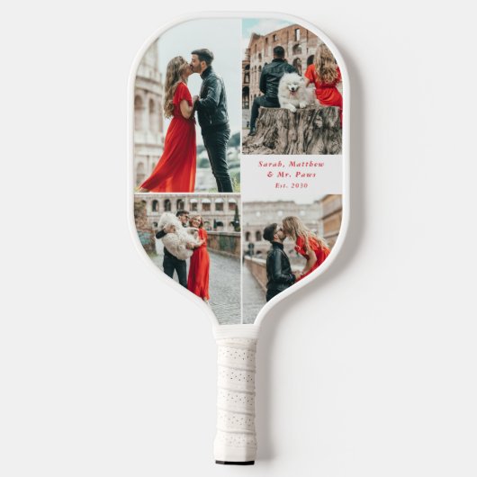 Modern Couples 4 Fotocollage Pickleball Paddle (Achterkant)