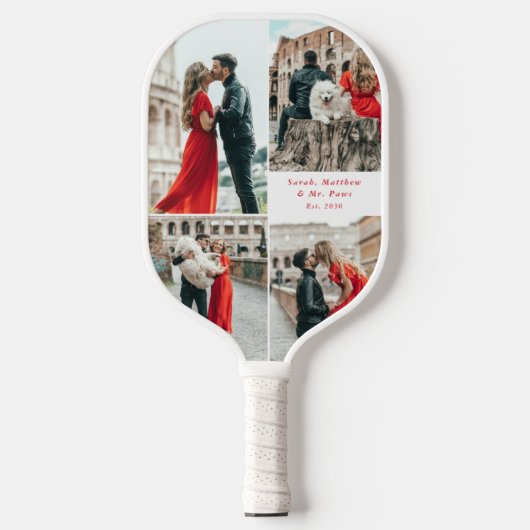 Modern Couples 4 Fotocollage Pickleball Paddle (Voorkant)