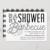 Modern Couples Baby shower Barbecue Black & White Kaart (Voorkant / Achterkant)