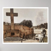 Modern Cowboy Biker checking his GPS. Poster (Voorkant)