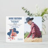 Modern Cowboy Foto Uitnodiging (Staand voorkant)