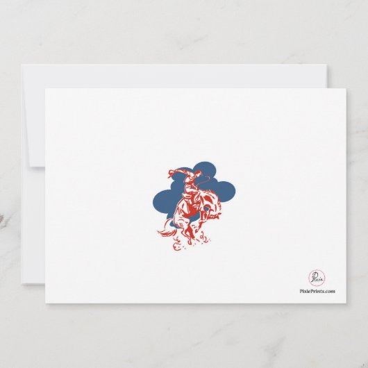 Modern Cowboy Foto Uitnodiging (Achterkant)