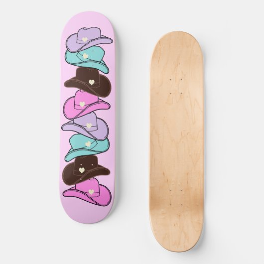 Modern Cowboy Pet Stack Pink Persoonlijk Skateboard (Voorkant)