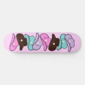 Modern Cowboy Pet Stack Pink Persoonlijk Skateboard (Horizontaal)
