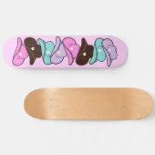 Modern Cowboy Pet Stack Pink Persoonlijk Skateboard (Horizontaal)