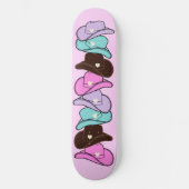 Modern Cowboy Pet Stack Pink Persoonlijk Skateboard (Voorkant)