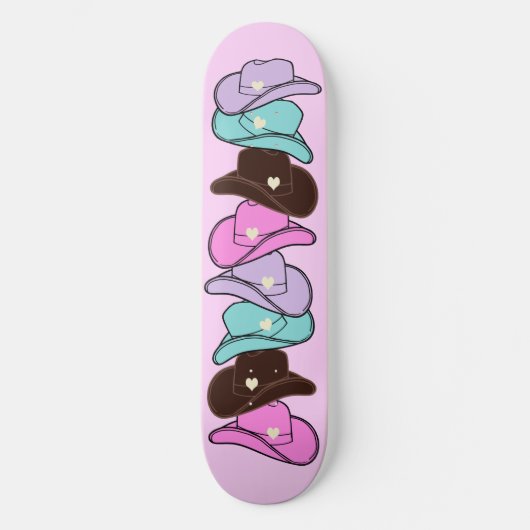Modern Cowboy Pet Stack Pink Persoonlijk Skateboard (Voorkant)
