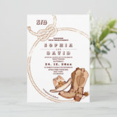 Modern Cowboy Western Wedding  Kaart (Staand voorkant)