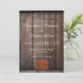 Modern Cowboy, Wood Rustic Wedding Day Kaart (Staand voorkant)