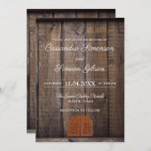 Modern Cowboy, Wood Rustic Wedding Day Kaart (Voorkant / Achterkant)