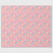 Modern Cowgirl Aquarius Zodiac Pattern roze Cadeaupapier (Vlak)