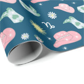 Modern Cowgirl Capricorn Zodiac Pattern Boho Cadeaupapier (Rol Hoek)
