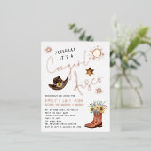 Modern Cowgirl Disco Bachelorette party Real Folie Uitnodiging Briefkaart (Staand Voorkant)