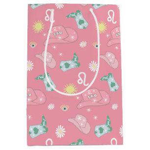 Modern Cowgirl Leo Zodiac Pattern Boho Pink Medium Cadeauzakje