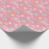 Modern Cowgirl Libra Zodiac Pattern Boho Pink Cadeaupapier (Hoek)