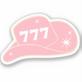Modern Cowgirl Pet 777 Angel Nummer Roze Sticker