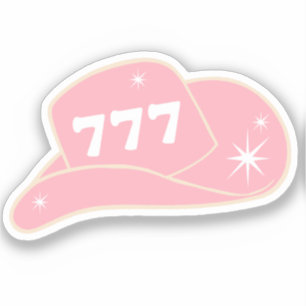 Modern Cowgirl Pet 777 Angel Nummer Roze Sticker