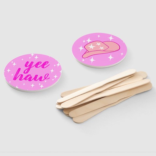 Modern Cowgirl Pet Yee Haw Starburst Pink Handwaaier (Niet-gemonteerd)