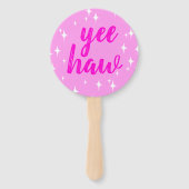 Modern Cowgirl Pet Yee Haw Starburst Pink Handwaaier (Voorkant)