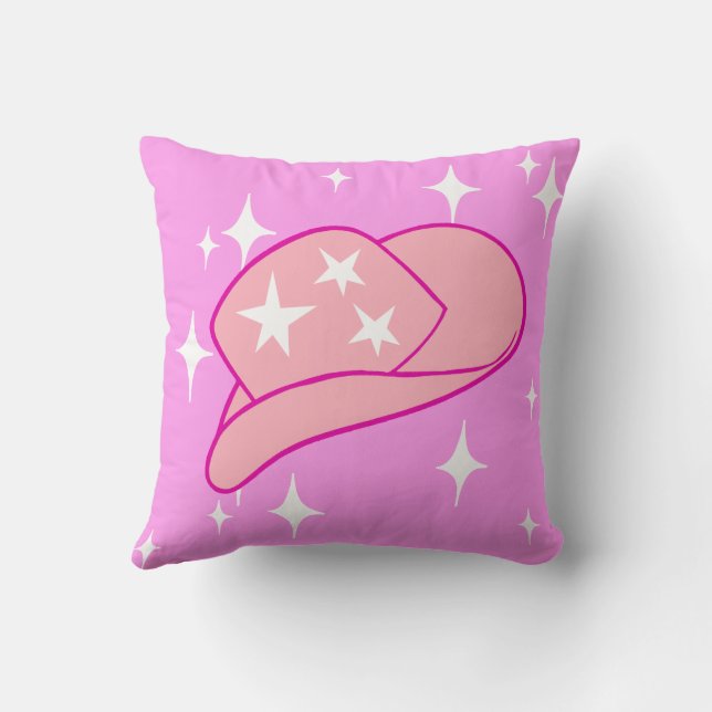 Modern Cowgirl Pet Yee Haw Starburst Pink Kussen (Achterkant)