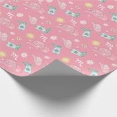 Modern Cowgirl Scorpio Zodiac Pattern Boho Pink Cadeaupapier (Hoek)