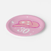 Modern Cowgirl Western Pet Roze 30 verjaardag Papieren Bordje (Gekanteld)