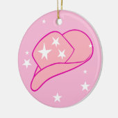 Modern Cowgirl Western Pet Roze Keramisch Ornament (Links)