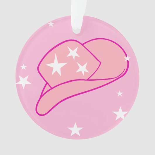 Modern Cowgirl Western Pet Roze Ornament (voorkant)